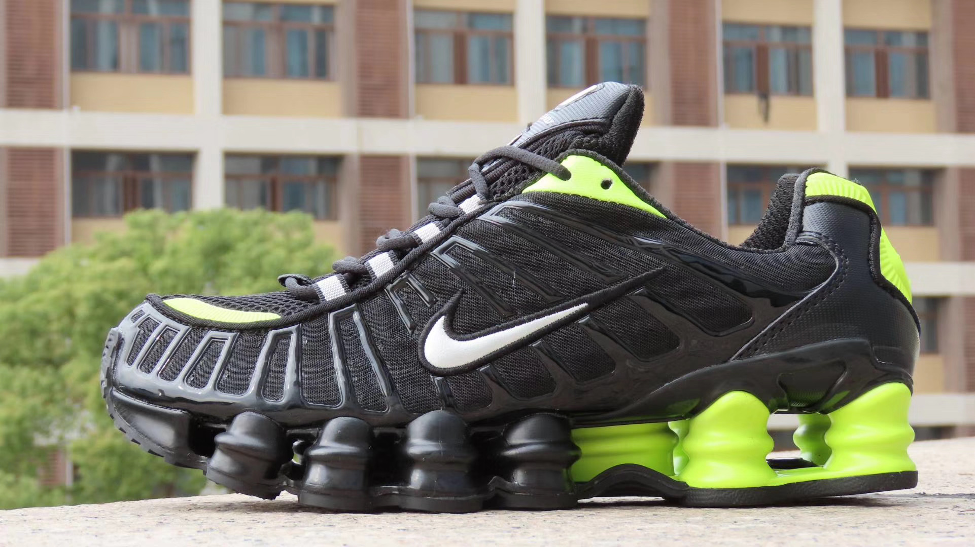 2020 Women Nike Shox Turbo 13 Black Green White - Click Image to Close